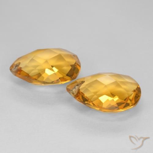 6.71 ct natürliche Dunkelgolden Citrin-Edelsteine, Birnenform, VVS-VS
