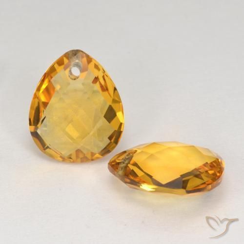 7.19 ct natürliche Dunkelgolden Citrin-Edelsteine, Birnenform, VVS-VS