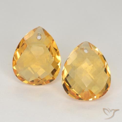 7.34ctw Natürlicher Mittel-Dunkelgold Citrin, Birnenform, VVS-VS