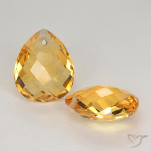 7.34 ct natürliche Mittel-Dunkelgold Citrin-Edelsteine, Birnenform, VVS-VS