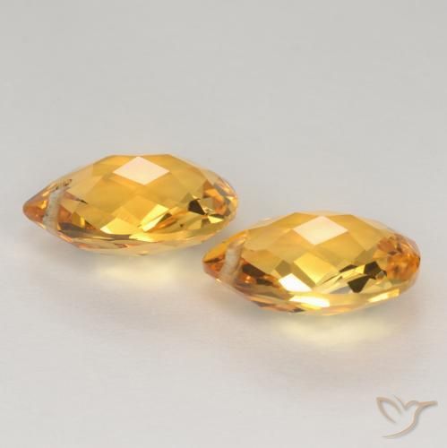 7.34 ct natürliche Mittel-Dunkelgold Citrin-Edelsteine, Birnenform, VVS-VS