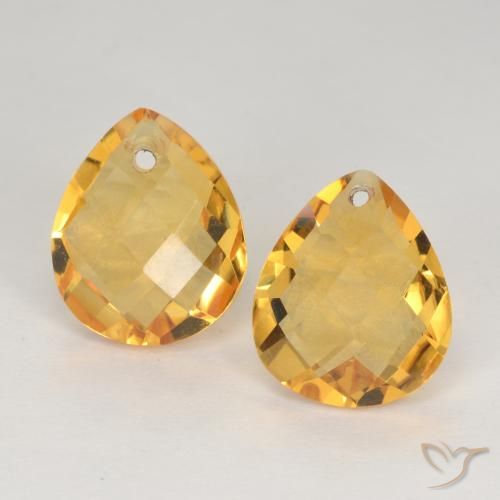 7.25ctw Natürlicher Tiefes Goldorange Citrin, Birnenform, VVS-VS