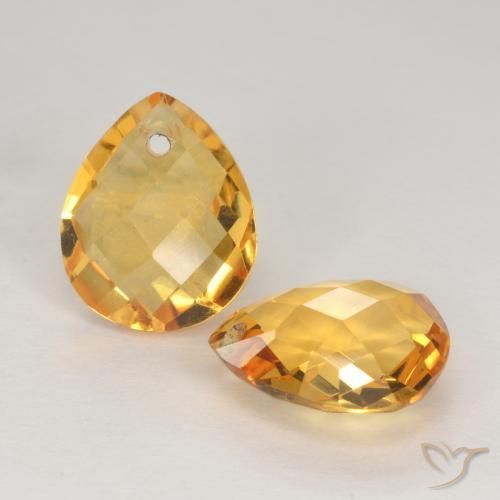 7.25 ct natürliche Tiefes Goldorange Citrin-Edelsteine, Birnenform, VVS-VS