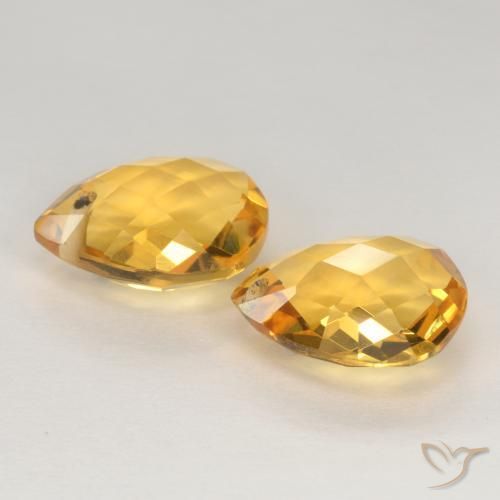 7.25 ct natürliche Tiefes Goldorange Citrin-Edelsteine, Birnenform, VVS-VS