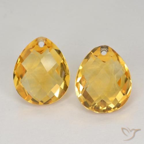 7.58ctw Natürlicher Mittel-Dunkelgold Citrin, Birnenform, VVS-VS