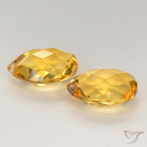 7.58 ct natürliche Mittel-Dunkelgold Citrin-Edelsteine, Birnenform, VVS-VS