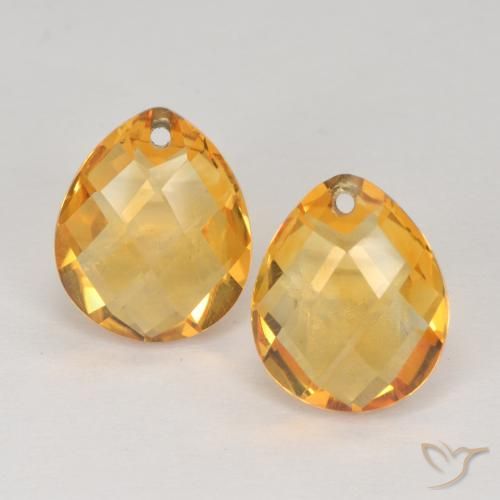 7.42ctw Natürlicher Orange-Gold Citrin, Birnenform, VVS-VS