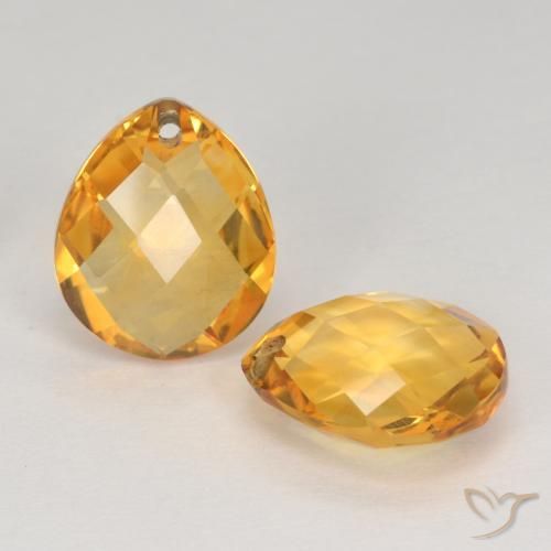 7.42 ct natürliche Orange-Gold Citrin-Edelsteine, Birnenform, VVS-VS
