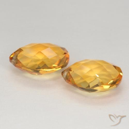 7.42 ct natürliche Orange-Gold Citrin-Edelsteine, Birnenform, VVS-VS