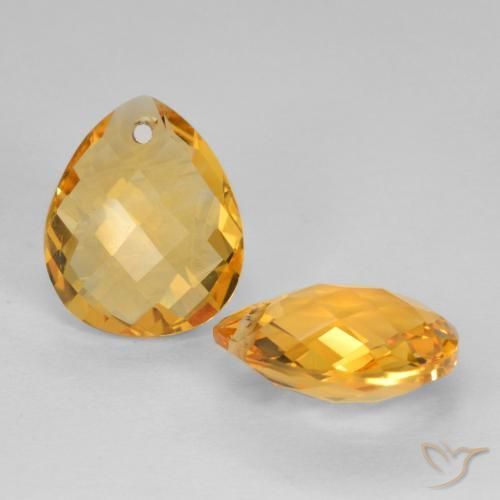 6.99 ct natürliche Tiefes Goldorange Citrin-Edelsteine, Birnenform, VVS-VS