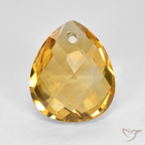 3.69ct Natürlicher Mittel-Dunkelgold Citrin, Birnenform, VVS-VS