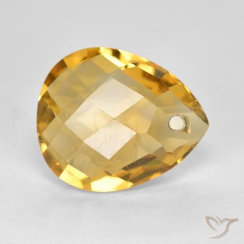 9,17 ctw natürlicher Mittel-Dunkelgold Citrin, Birnenform, VVS-VS