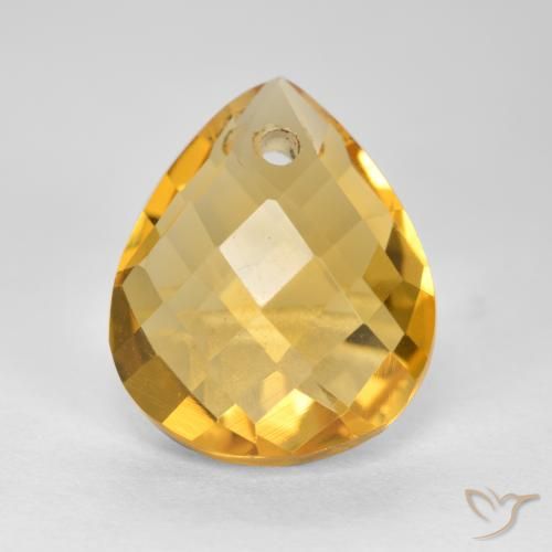 3.82ct Natürlicher Mittel-Dunkelgold Citrin, Birnenform, VVS-VS