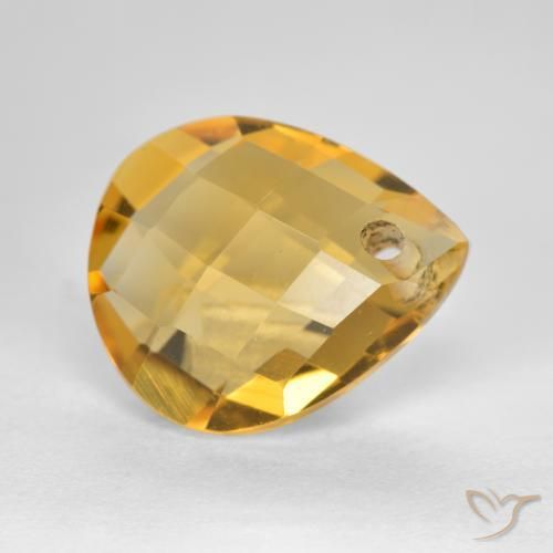 9,17 ctw natürlicher Mittel-Dunkelgold Citrin, Birnenform, VVS-VS