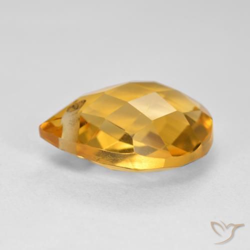 9,17 ctw natürlicher Mittel-Dunkelgold Citrin, Birnenform, VVS-VS