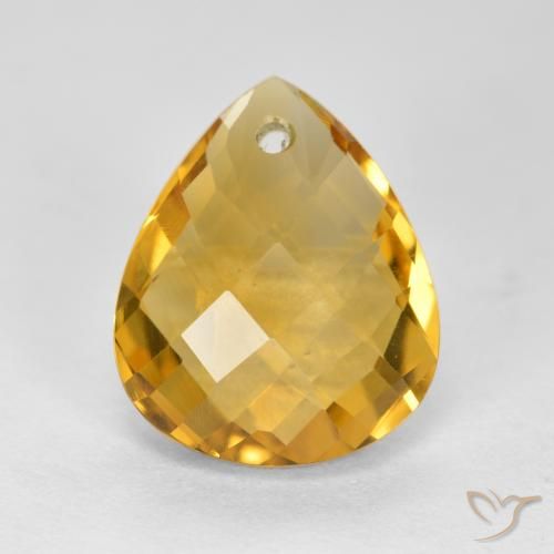 3.38ct Natürlicher Mittel-Dunkelgold Citrin, Birnenform, VVS-VS