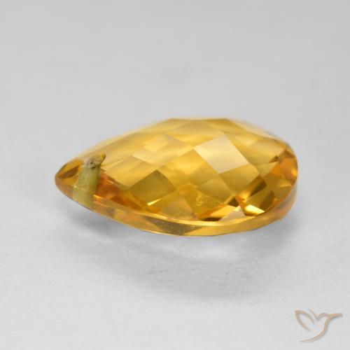 9,17 ctw natürlicher Mittel-Dunkelgold Citrin, Birnenform, VVS-VS