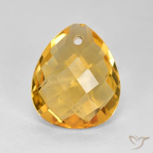 3.37ct Natürlicher Tiefes Goldorange Citrin, Birnenform, VVS-VS