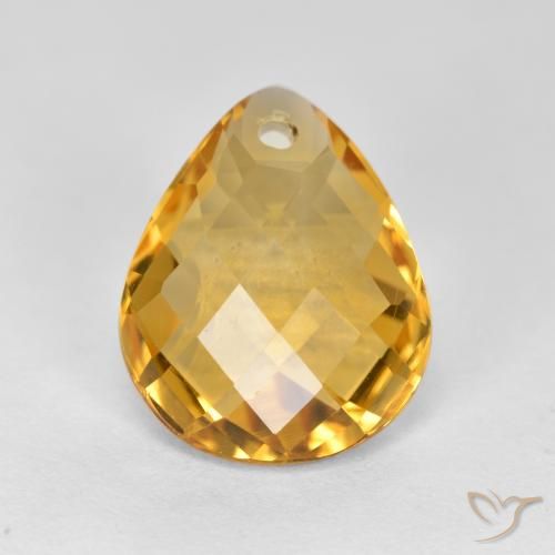 3.45ct Natürlicher Dunkelgolden Citrin, Birnenform, VVS-VS