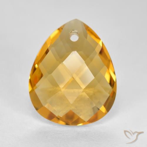3.28ct Natürlicher Dunkelgolden Citrin, Birnenform, VVS-VS