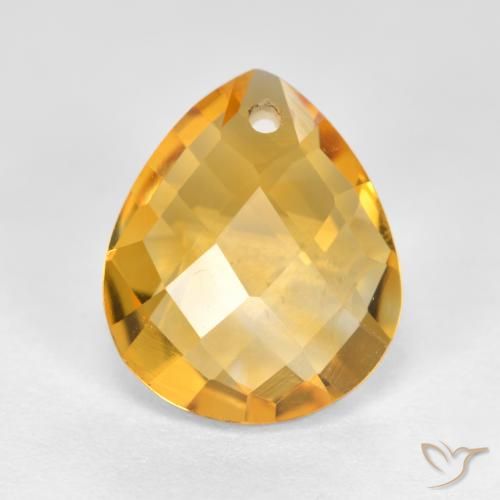 3.60ct Natürlicher Orange-Gold Citrin, Birnenform, VVS-VS