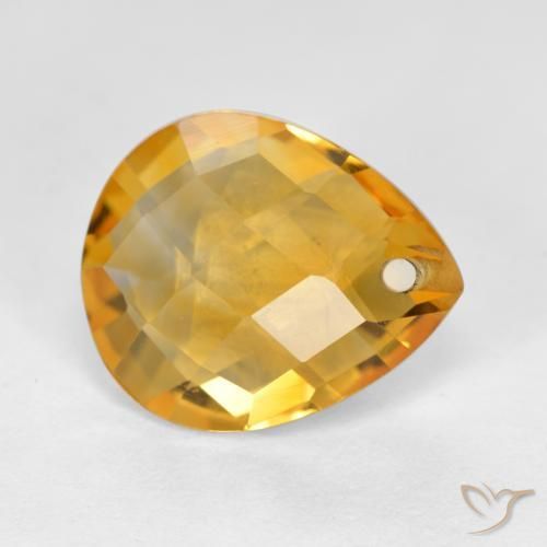 9,17 ctw natürlicher Orange-Gold Citrin, Birnenform, VVS-VS