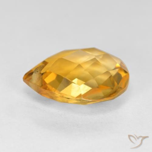 9,17 ctw natürlicher Orange-Gold Citrin, Birnenform, VVS-VS