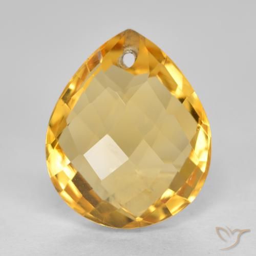 3.82ct Natürlicher Mittel-Dunkelgold Citrin, Birnenform, VVS-VS