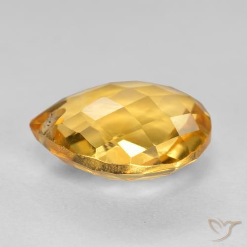 9,17 ctw natürlicher Mittel-Dunkelgold Citrin, Birnenform, VVS-VS