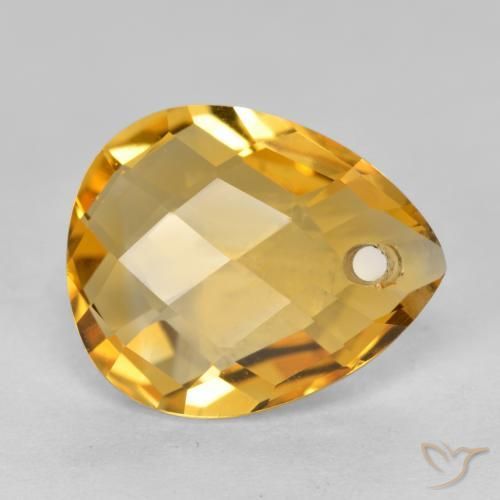 9,17 ctw natürlicher Tiefes Goldorange Citrin, Birnenform, VVS-VS