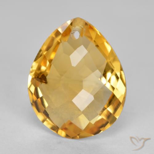 3.30ct Natürlicher Tiefes Goldorange Citrin, Birnenform, VS-SI