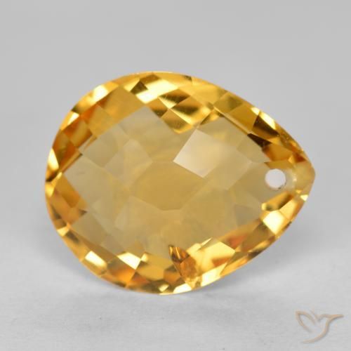 9,17 ctw natürlicher Tiefes Goldorange Citrin, Birnenform, VS-SI