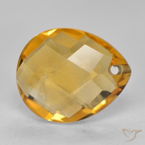 9,17 ctw natürlicher Orange-Gold Citrin, Birnenform, VVS-VS