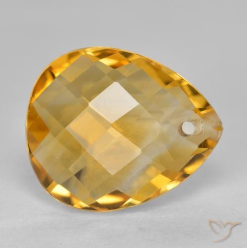 9,17 ctw natürlicher Tiefes Goldorange Citrin, Birnenform, VVS-VS