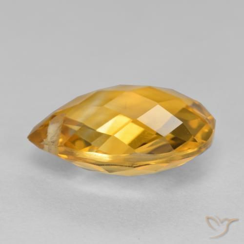 9,17 ctw natürlicher Tiefes Goldorange Citrin, Birnenform, VVS-VS
