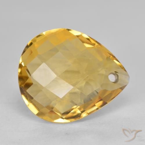 9,17 ctw natürlicher Mittel-Dunkelgold Citrin, Birnenform, VVS-VS