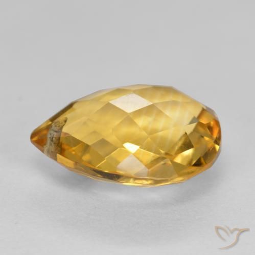 9,17 ctw natürlicher Mittel-Dunkelgold Citrin, Birnenform, VVS-VS