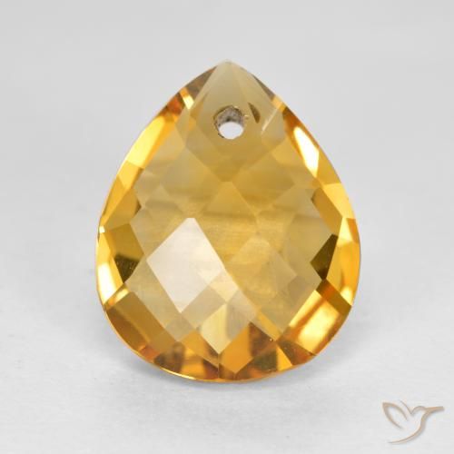 3.68ct Natürlicher Tiefes Goldorange Citrin, Birnenform, VVS-VS