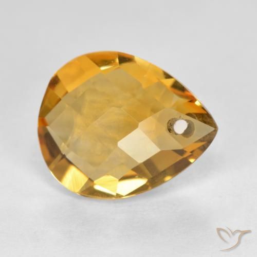 9,17 ctw natürlicher Tiefes Goldorange Citrin, Birnenform, VVS-VS
