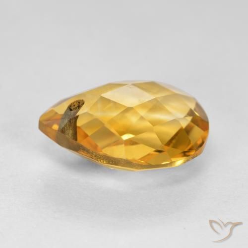 9,17 ctw natürlicher Tiefes Goldorange Citrin, Birnenform, VVS-VS