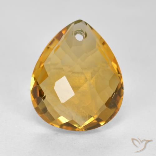 3.83ct Natürlicher Tiefes Goldorange Citrin, Birnenform, VVS-VS