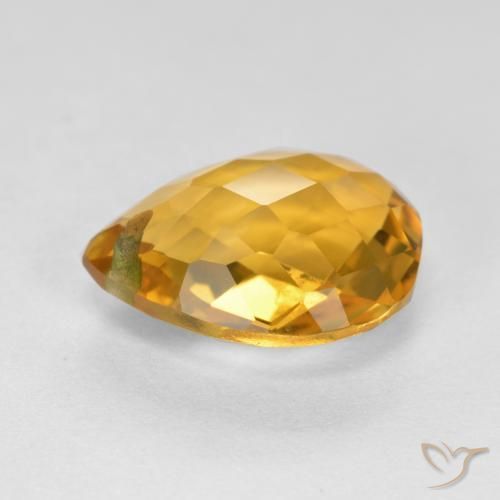 9,17 ctw natürlicher Tiefes Goldorange Citrin, Birnenform, VVS-VS