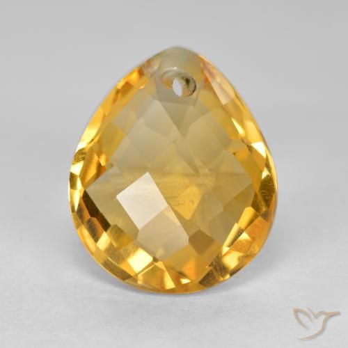 3.50ct Natürlicher Mittel-Helles Orange-Gold Citrin, Birnenform, VVS-VS