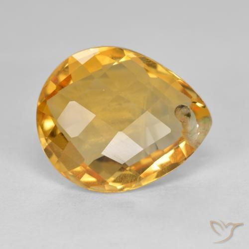 9,17 ctw natürlicher Mittel-Helles Orange-Gold Citrin, Birnenform, VVS-VS