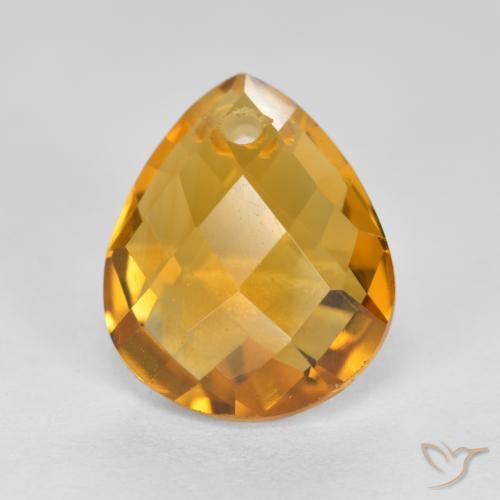 3.81ct Natürlicher Tiefes Goldorange Citrin, Birnenform, VVS-VS