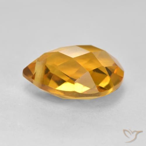 9,17 ctw natürlicher Tiefes Goldorange Citrin, Birnenform, VVS-VS