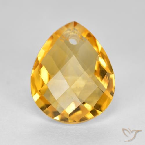 3.88ct Natürlicher gold-orange Citrin, Birnenform, VVS-VS