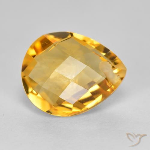 9,17 ctw natürlicher gold-orange Citrin, Birnenform, VVS-VS