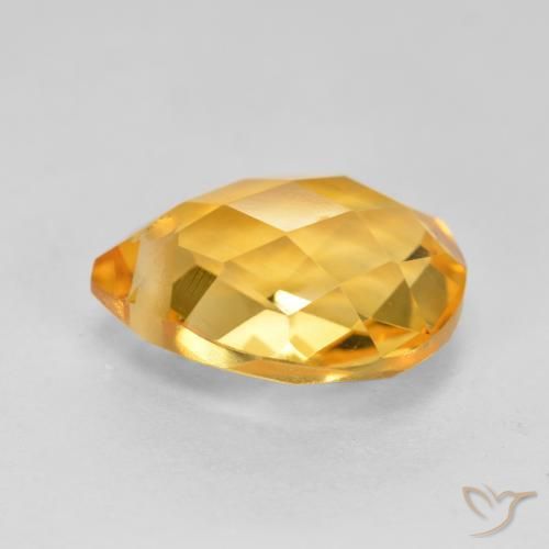 9,17 ctw natürlicher gold-orange Citrin, Birnenform, VVS-VS