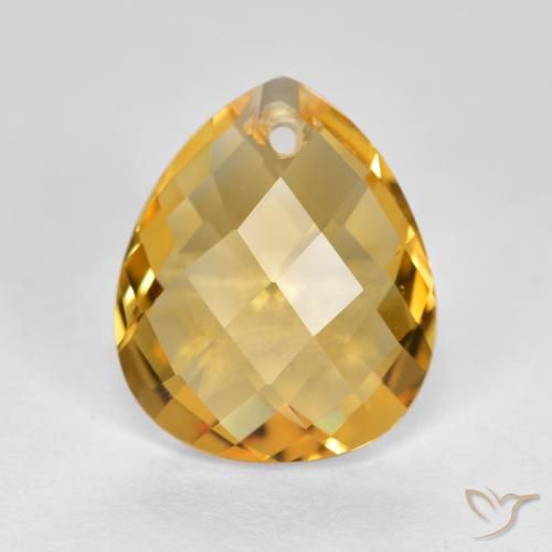 3.47ct Natürlicher Mittel-Dunkelgold Citrin, Birnenform, VVS-VS